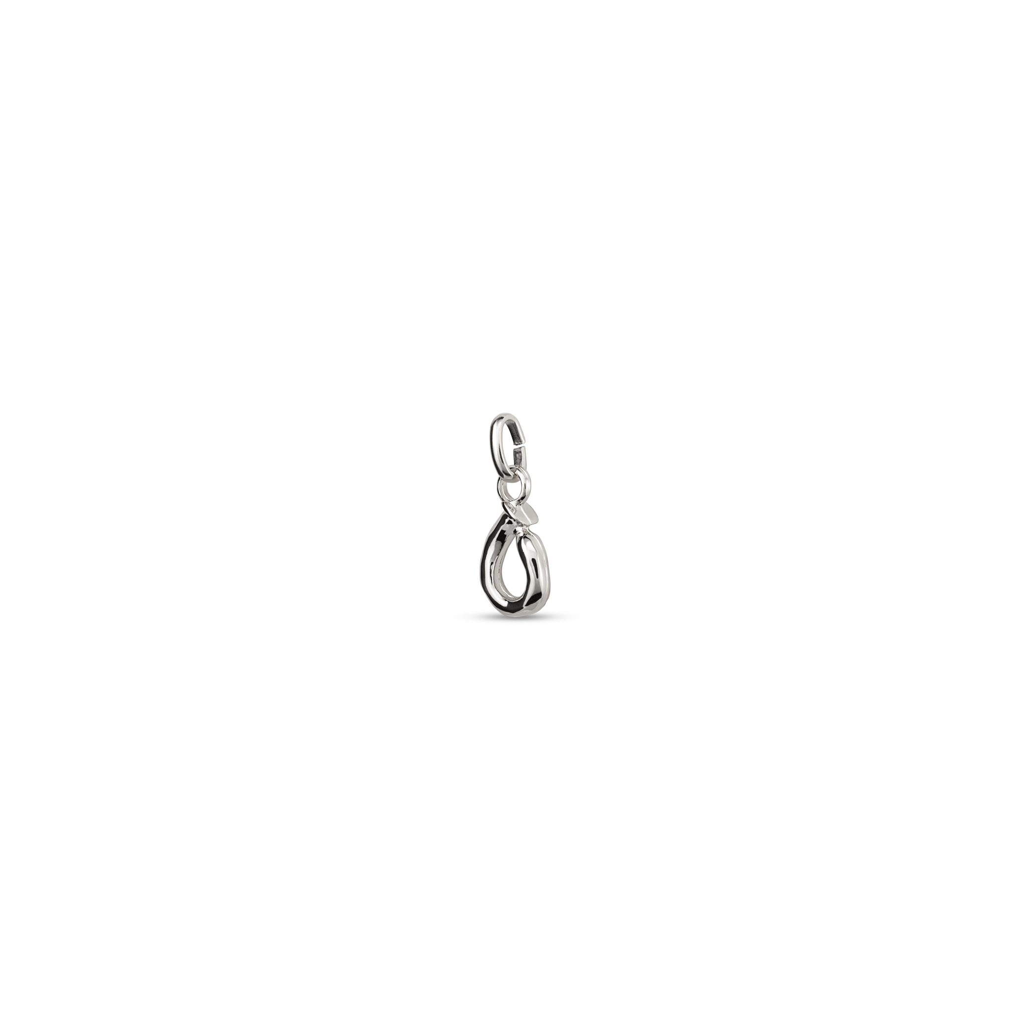 Sterling silver-plated charm with small letter O, Silver, large image number null